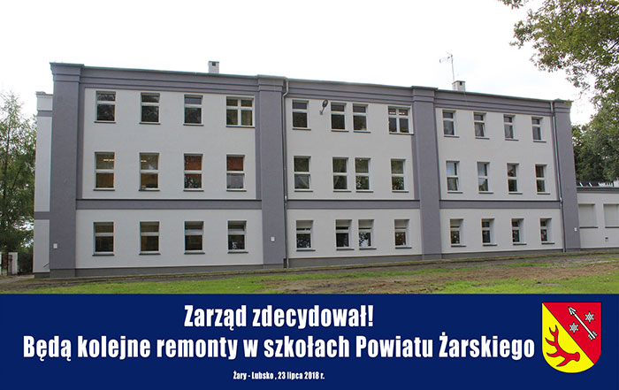 Ilustracja do informacji: Zarząd zdecydował! Będą kolejne remonty w szkołach Powiatu Żarskiego
