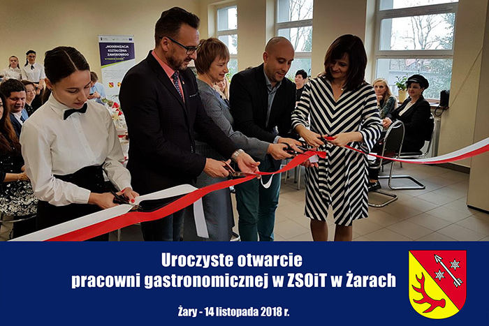 Ilustracja do informacji: Uroczyste otwarcie pracowni gastronomicznej w ZSOiT w Żarach