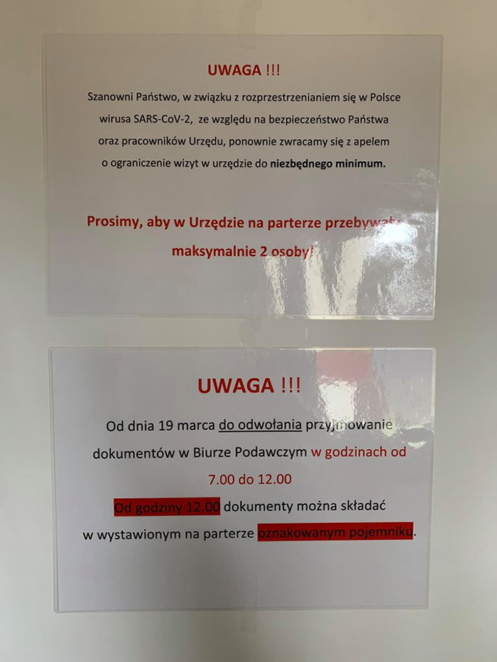 Ilustracja do informacji: AKTUALIZACJA- zmiana organizacji dostarczania dokumentów do Starostwa Powiatowego w Żarach