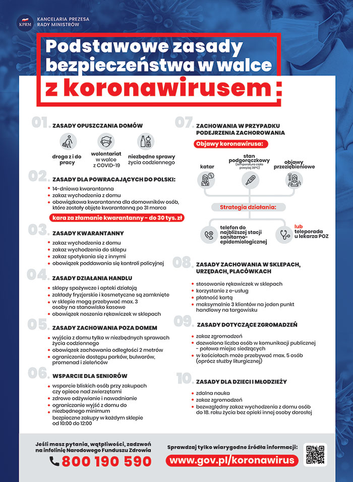 Ilustracja do informacji: Podstawowe zasady bezpieczeństwa w walce z koronawirusem