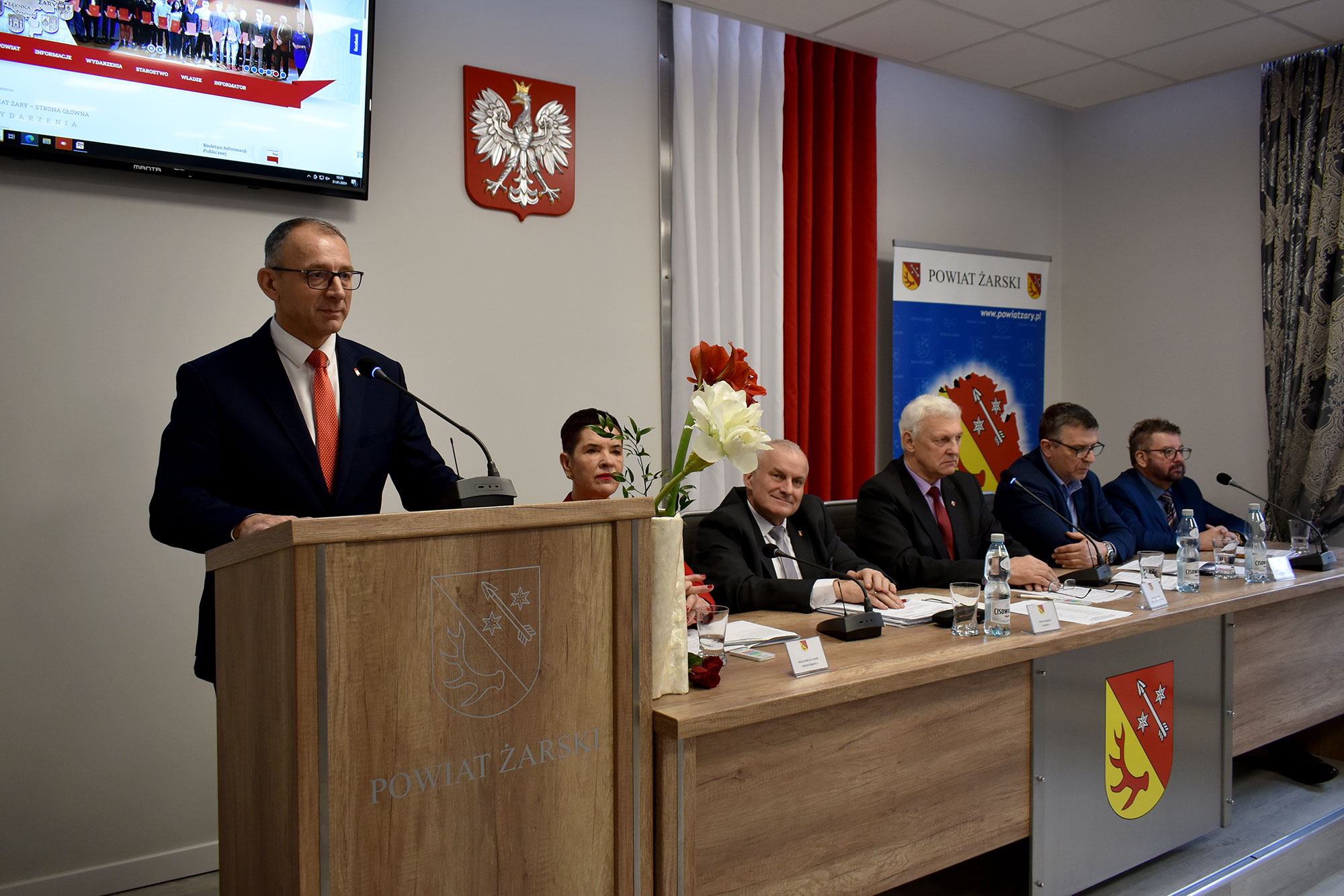 Ilustracja do informacji: LII sesja Rady Powiatu Żarskiego