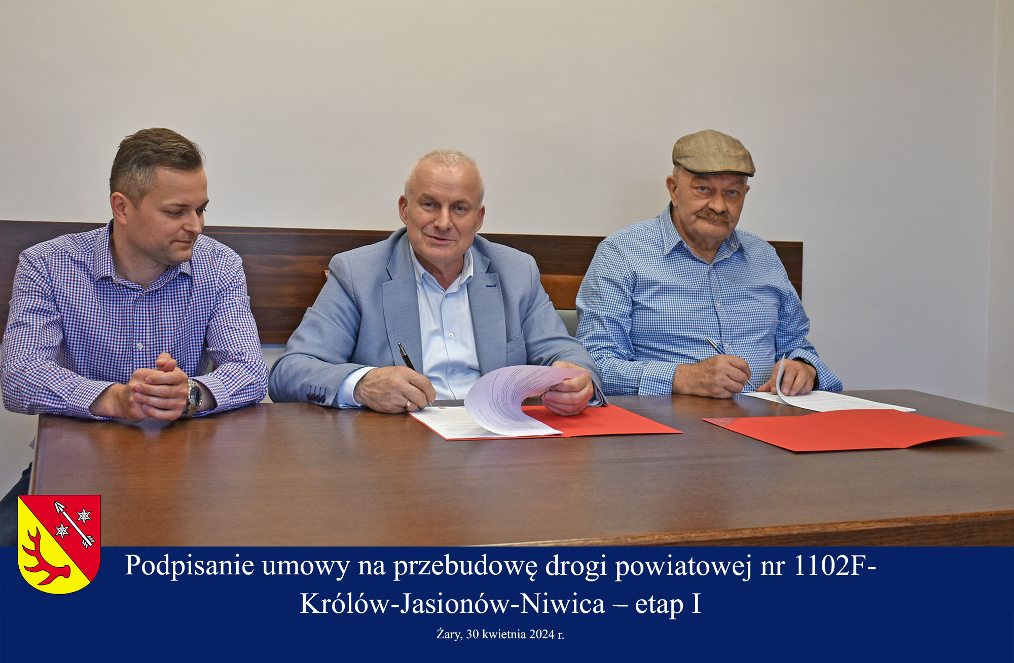Ilustracja do informacji: Podpisanie umowy na przebudowę drogi powiatowej F1102F - Królów - Jasionów - Niwica - etap I